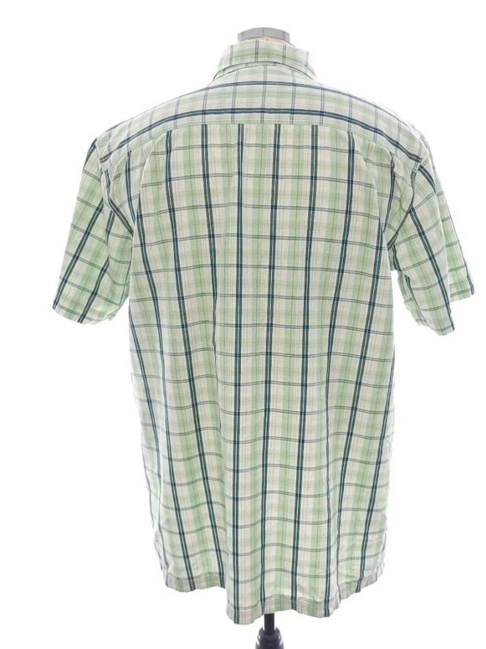The North Face Green Plaid Button Up Short Sleeve Shirt Mens Size Medium